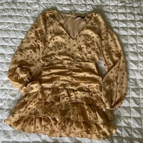 RARE Boohoo star sequin ruffle mini dress - Picture 12 of 12